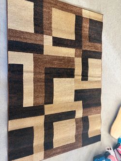 Brown Geometric Area Rug
