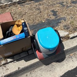 Free - Curbside - Car Booster Seat, Potty Chair, Games, Blanket, Clothing Books And Miscellaneous Items 