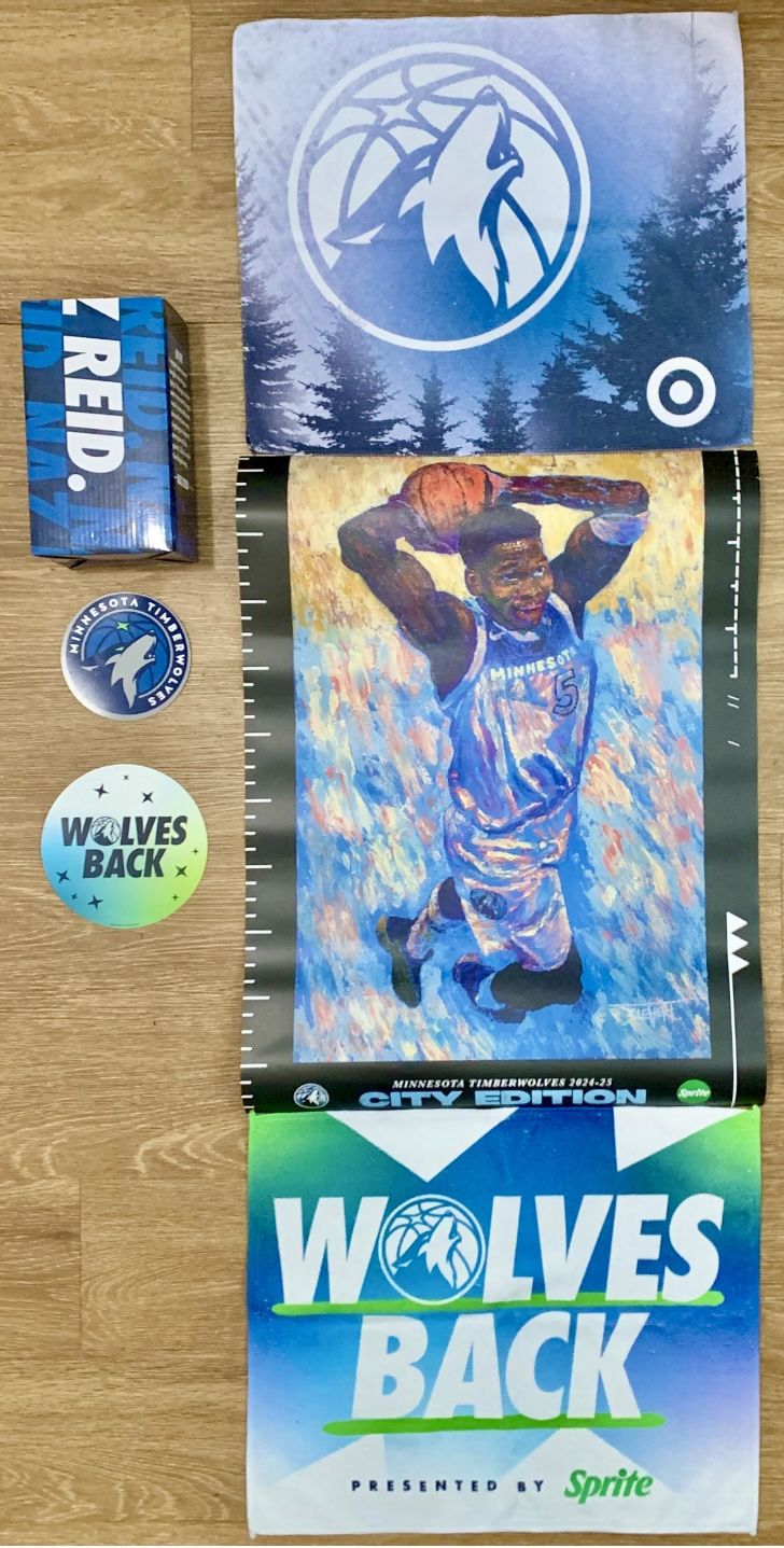 Timberwolves Fan Pack With NIB Naz Reid Bobblehead
