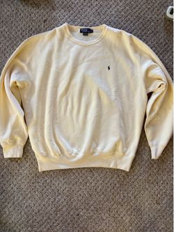 Polo by Ralph Lauren Off-White Fleece Sweatshirt Casual Pullover, Size XL