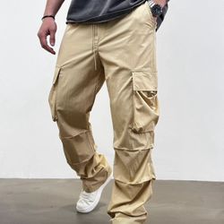 Men’s Baggy Wide Leg Cargo Jogger Pants 