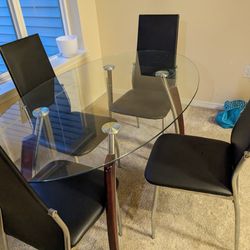 Glass Table And Chair Set