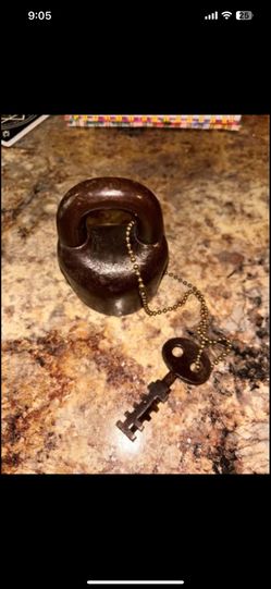 Antique 19th Century Star Lock Works Scandinavian Padlock W Key