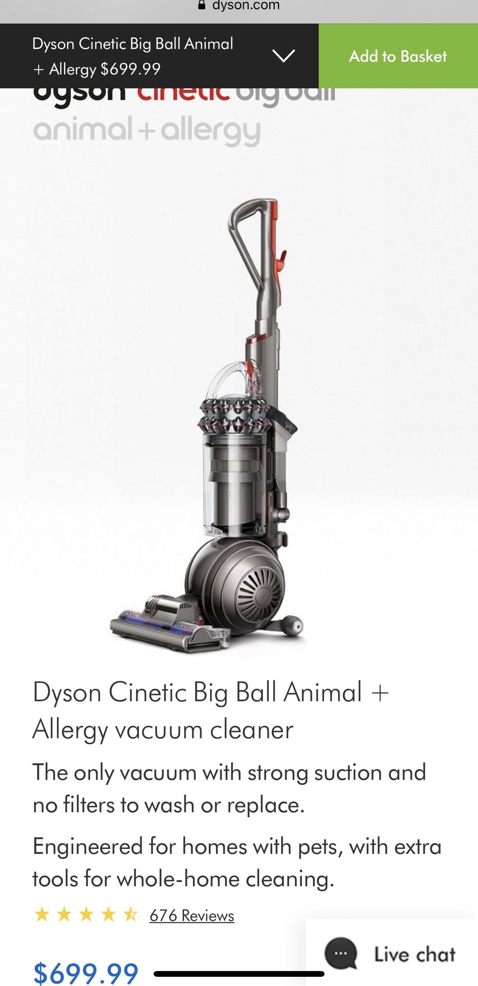 Dyson Cinetic Big Ball Animal + Allergy vacuum cleaner The only vacuum with strong /Brand New (Sealed)