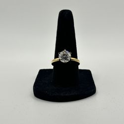 2ct Round Cut VVSI MOISSANITE SOLITAIRE ENGAGEMENT RING  solid 14kt Yellow Gold 