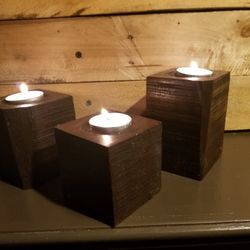 Reclaimed wood Candle Holders