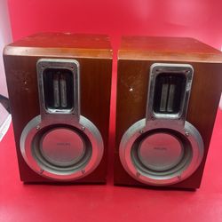 Philips MCD702 Ribbon Tweeter Technology Rosewood Bookshelf Speakers Sound Great