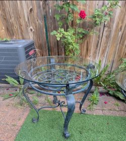 Wrought iron patio table