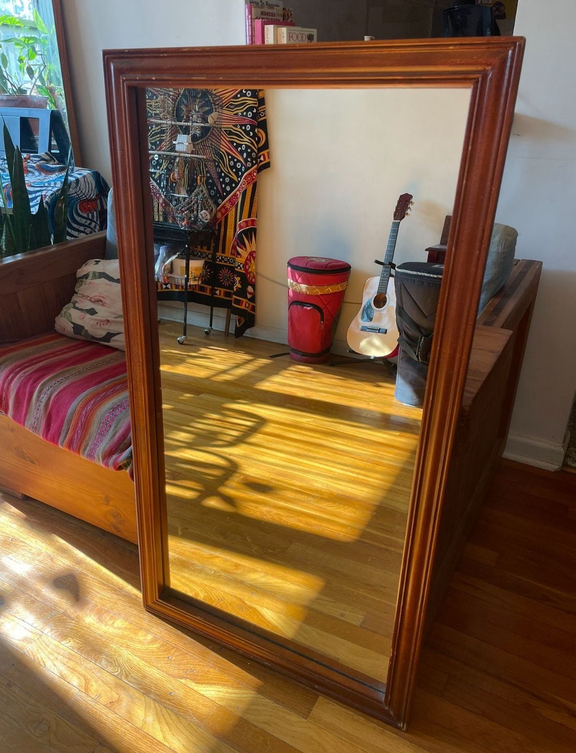 Solid Wood-Frame Wall Mirror