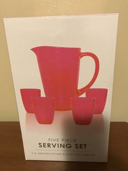 New Five Piece Serving Set-Hot Pink ! 