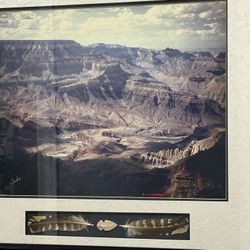 Grand Canyon Signed Framed Print with Arrowhead & Feather Accents