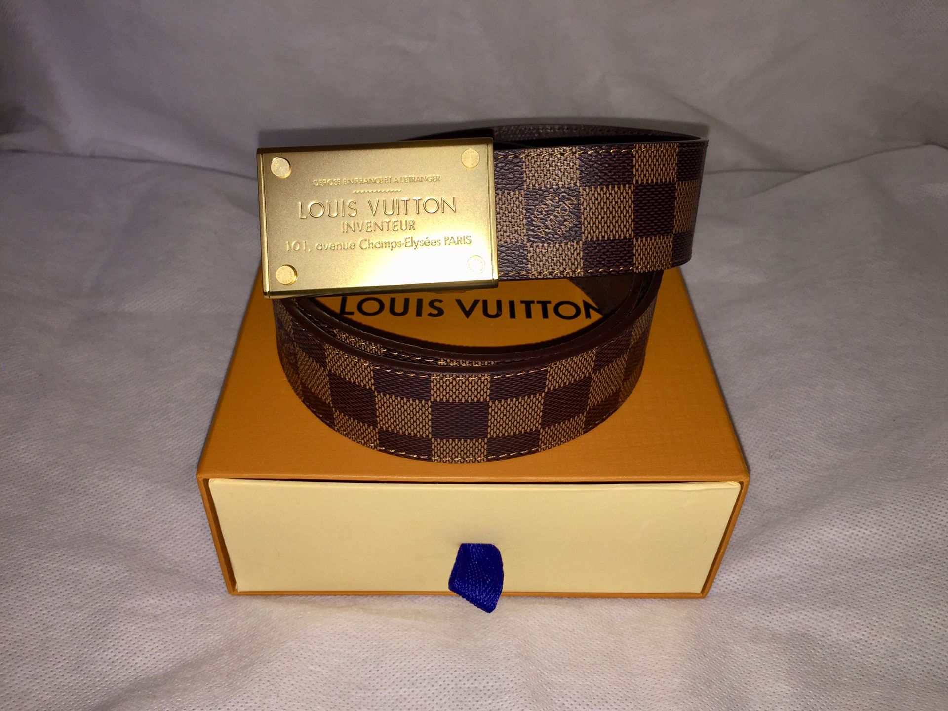Louis Vuitton Ebony Neo Inventeur Reversible Belt 95CM