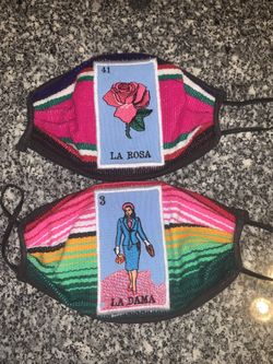 Loteria La Rosa or La Dama New Face Masks