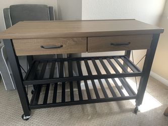 Work Desk - Decorative table - storage table - garage table - table with wheels with tv stand