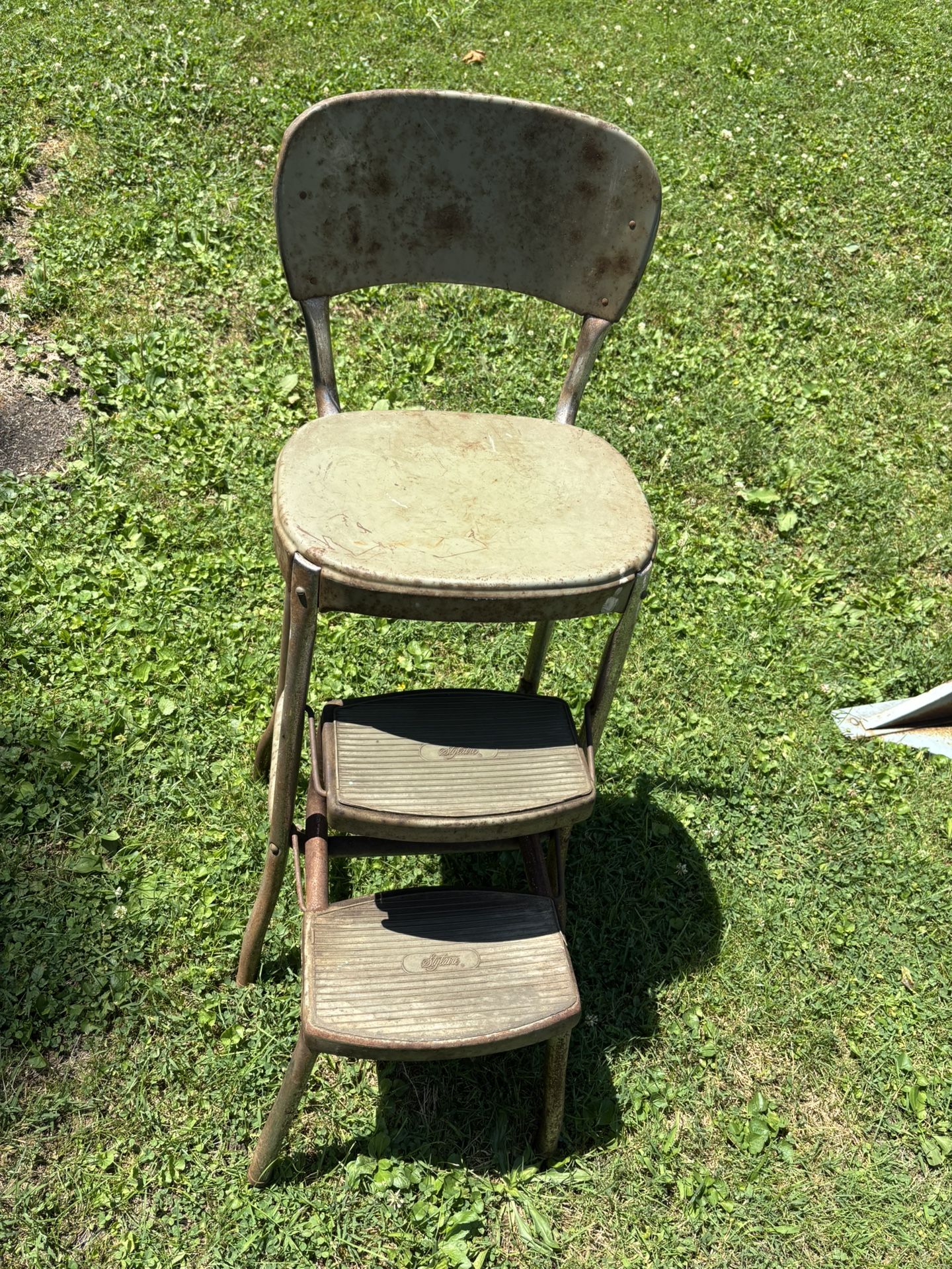 Antique Foldable Step Stool Vintage