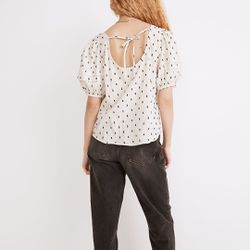 Madewell | Tie-back Puff-Sleeve Top In Clip Dot