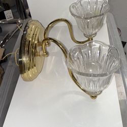 Brass Wall Sconce with Glass Shades (2-Light)
