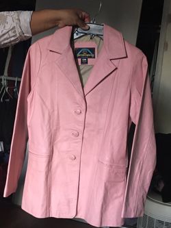 Pink leather jacket size small