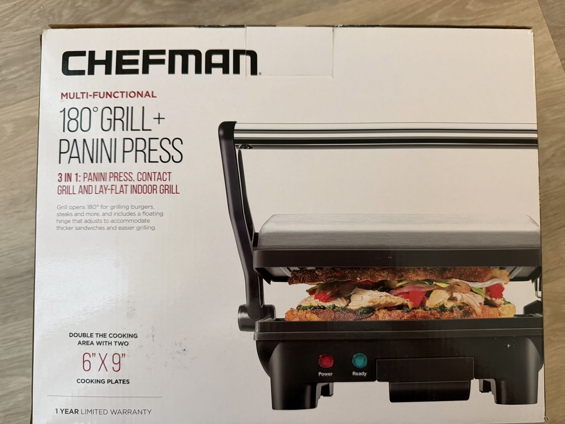 Chefman 180 Degree Grill + Panini Press