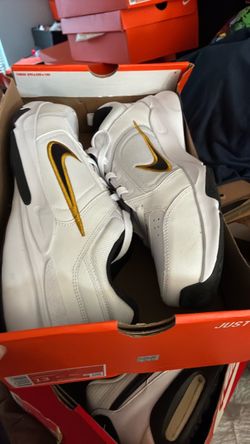 Nike Sneakers White Gold Swoosh Size 13