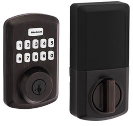 Kwikset Powerbolt 250 10-Button Keypad Venetian Bronze Transitional Electronic Deadbolt Door Lock, Featuring Convenient Keyless Entry, Customizable Us