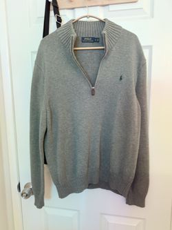 POLO RALPH LAUREN Size L Mens Gray Quarter 1/4 Zip