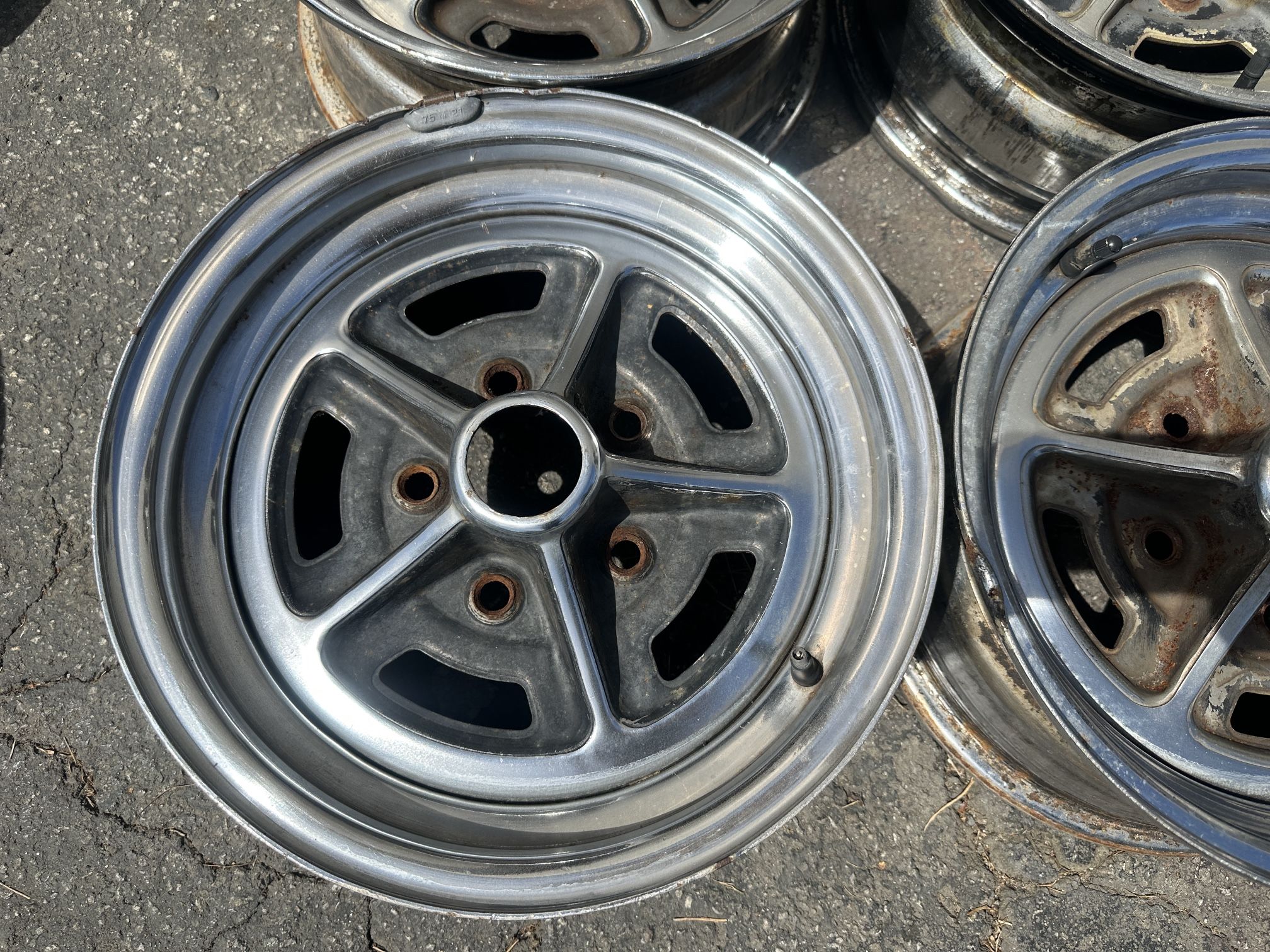 Buick skylark 14x6 inch rally rims 5 on 4.75 chevy Oldsmobile etc for ...