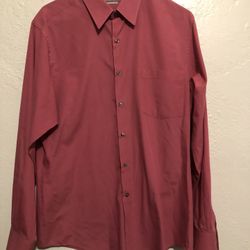 Men's  Size L 16 34/35 Van Heusen Long slv Dress shirt Fitted