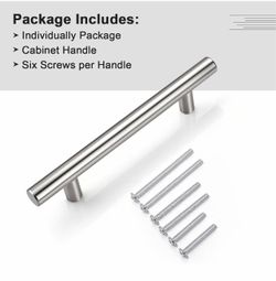 Brushed Nickel Cabinet Handle with Screws 2 packs