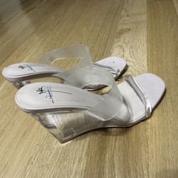 Clear Wedge Heels Size 7.5 Woman Shoes 