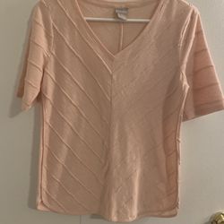 Chico’s Size 0 (US SizeS) Pink Short Sleeve Blouse