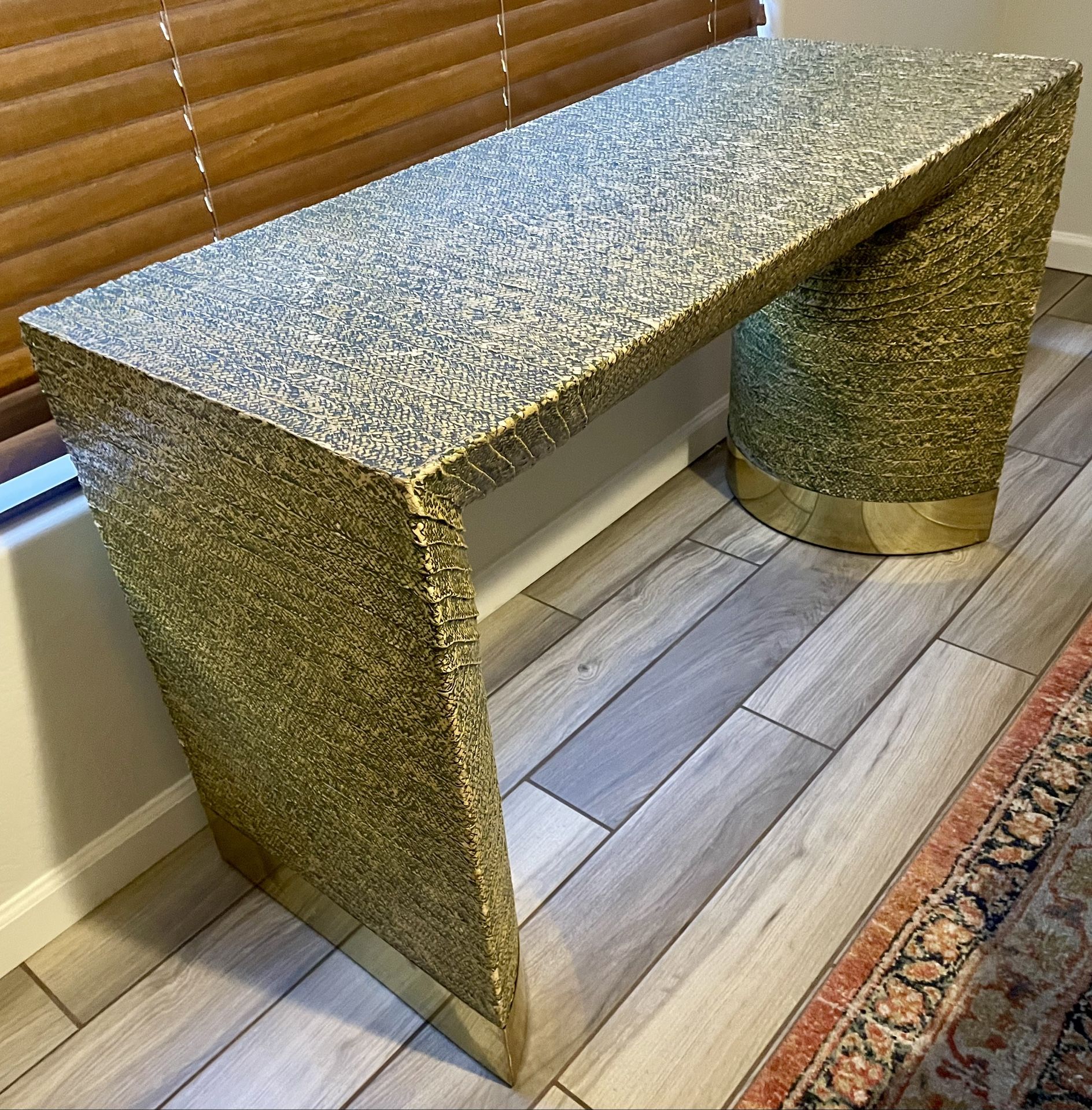 Gold Textured Console Table