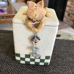 PRICE REDUCED - Fabulous and Whimsical Cat Container and Candle Holder