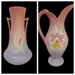 TWO LARGE HULL POTTERY PIECES, PRISTINE CONDITION 