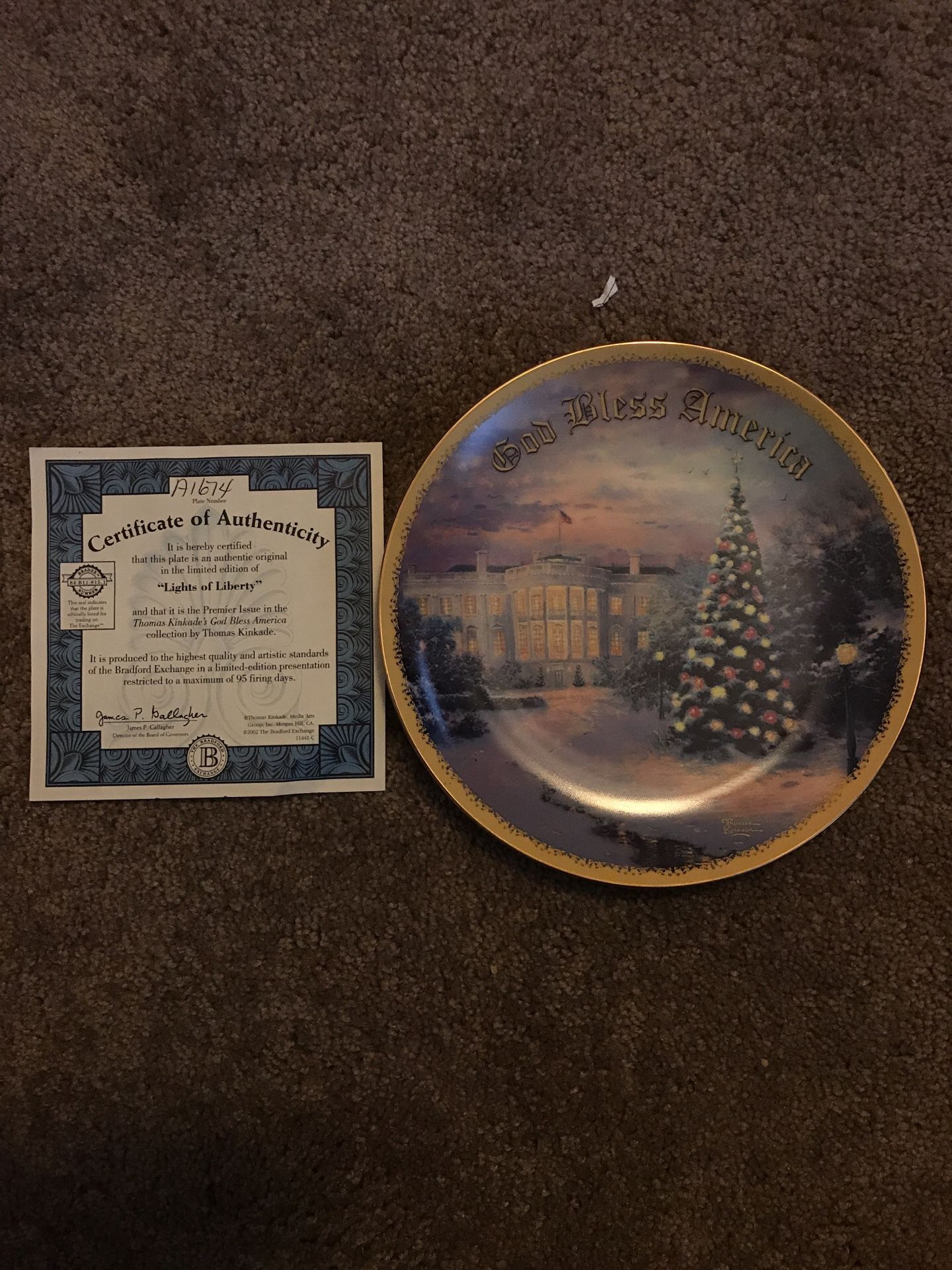 Thomas Kinkade Christmas plate