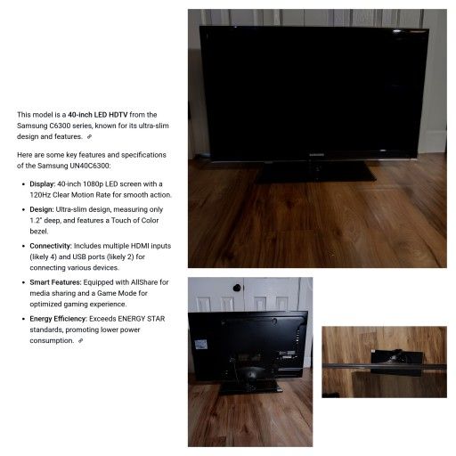 LIKE NEW 40INCH SAMANSUNG LED HD-TV$75