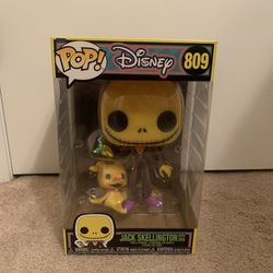 Funko Pop 10” Jack Skellington With Zero #809 Vinyl Figure Disney New 