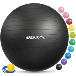 APEXUP Yoga & Pilates Ball - Anti Slip Heavy Duty Gym Ball for Fitness, Balance & Core Workout