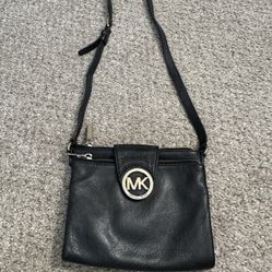 Michael Kors Black Leather Crossbody Bag