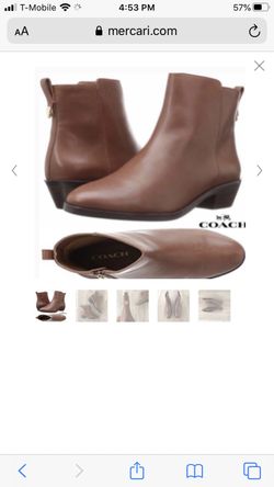 Leather coach booties size 8
