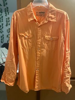 Urban Pipeline Orange Button-Up Shirt Medium