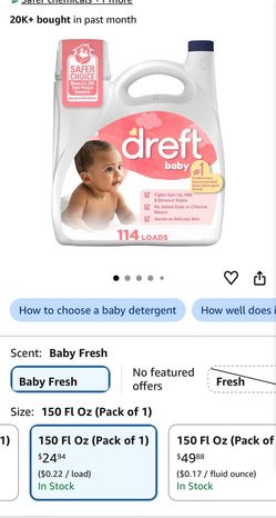 Unopened dreft  baby detergent liquid