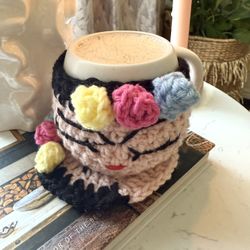 Frida Kahlo Crochet Mug Cozy & Coaster Set