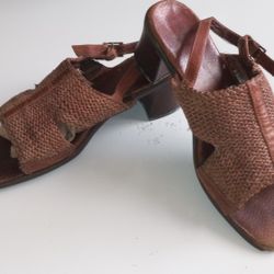 Trotters Women's Brazilian Leather Slide Sandals Brown Size 7.5