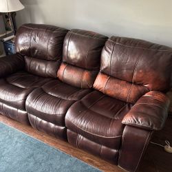 3 Seater Manual Twin Recliner Sofa 