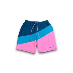 Nike Woven Flow Mens XL Blue Pink Surge Colorblock Mesh Lined Board Shorts