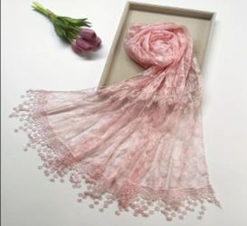 FLORAL LACE SCARF / ROSE PATTERNS SHAWL ( $12 EACH!! )