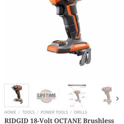 RIDGID 18-Volt OCTANE Brushless Cordless 6-Mode 1/4 in. Impact Driver (Tool Only)