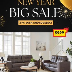 2 PC SOFA AND LOVESEAT 
