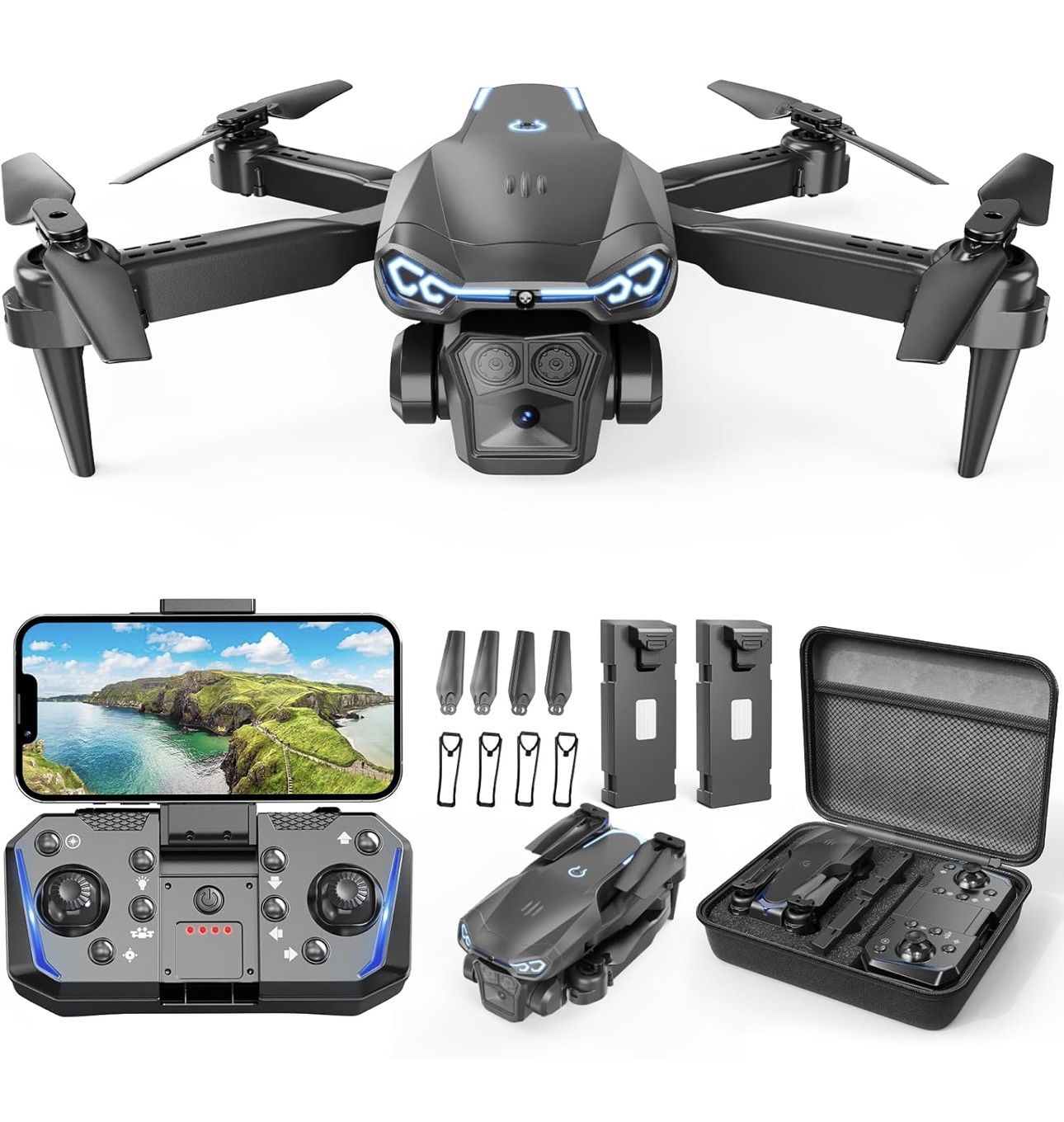 Drone with Camera 1080P HD, FPV Foldable Drone
